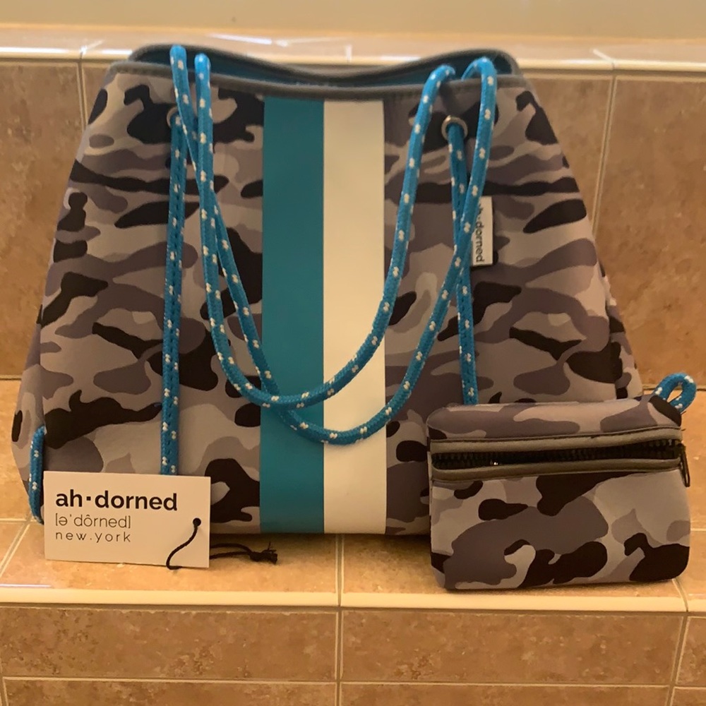 Blue camo ah-dorned